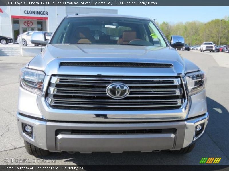Silver Sky Metallic / 1794 Edition Black/Brown 2018 Toyota Tundra 1794 Edition CrewMax