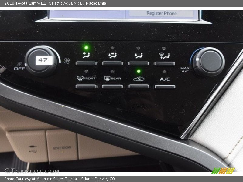 Galactic Aqua Mica / Macadamia 2018 Toyota Camry LE