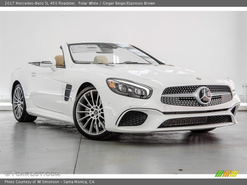 Polar White / Ginger Beige/Espresso Brown 2017 Mercedes-Benz SL 450 Roadster