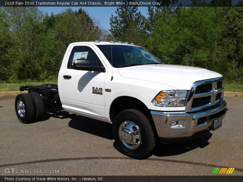 Bright White / Black/Diesel Gray 2018 Ram 3500 Tradesman Regular Cab 4x4 Chassis