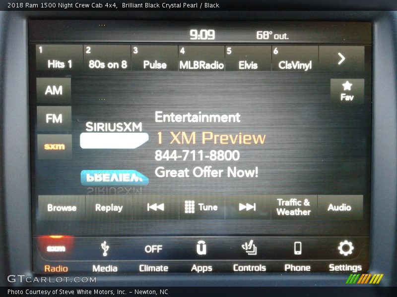 Brilliant Black Crystal Pearl / Black 2018 Ram 1500 Night Crew Cab 4x4