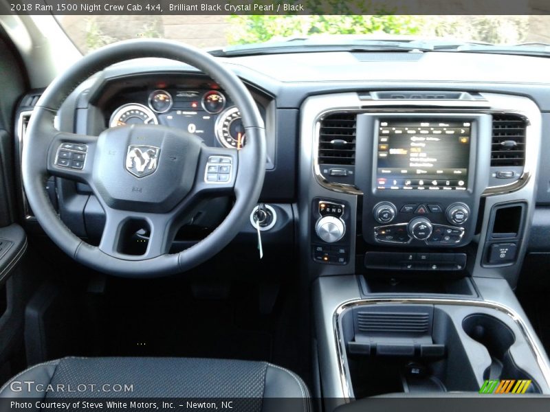 Brilliant Black Crystal Pearl / Black 2018 Ram 1500 Night Crew Cab 4x4