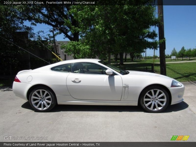 Pearlescent White / Ivory/Charcoal 2009 Jaguar XK XK8 Coupe