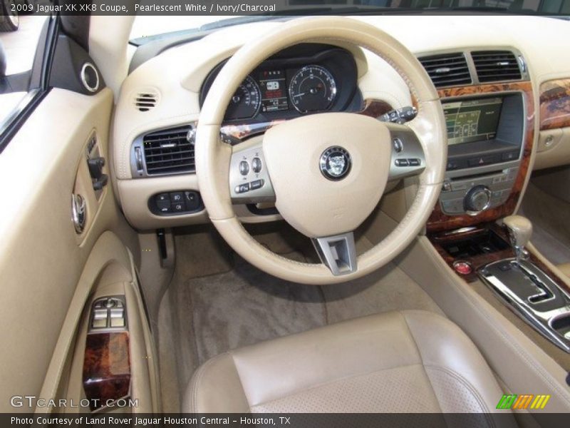 Pearlescent White / Ivory/Charcoal 2009 Jaguar XK XK8 Coupe