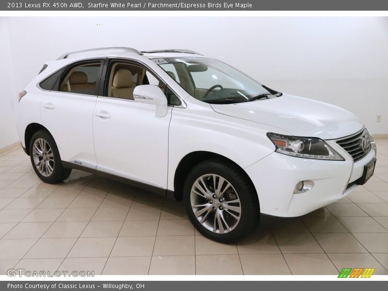 Starfire White Pearl / Parchment/Espresso Birds Eye Maple 2013 Lexus RX 450h AWD