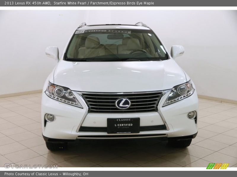 Starfire White Pearl / Parchment/Espresso Birds Eye Maple 2013 Lexus RX 450h AWD