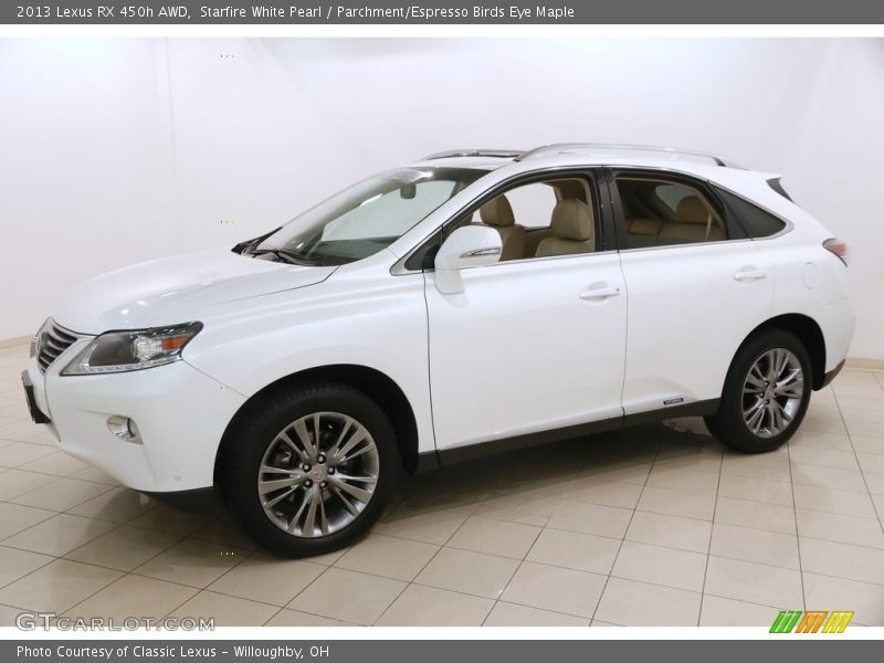 Starfire White Pearl / Parchment/Espresso Birds Eye Maple 2013 Lexus RX 450h AWD