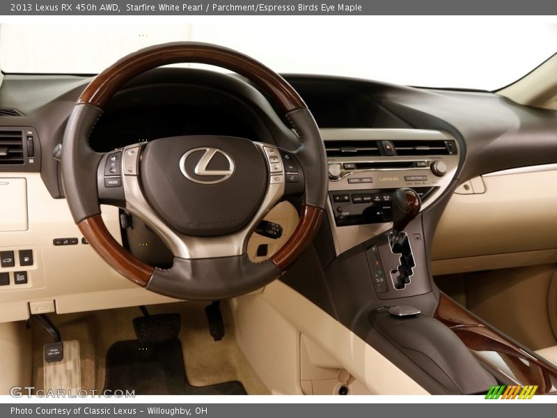 Starfire White Pearl / Parchment/Espresso Birds Eye Maple 2013 Lexus RX 450h AWD