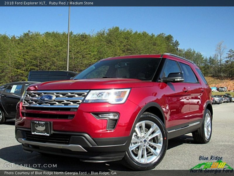 Ruby Red / Medium Stone 2018 Ford Explorer XLT
