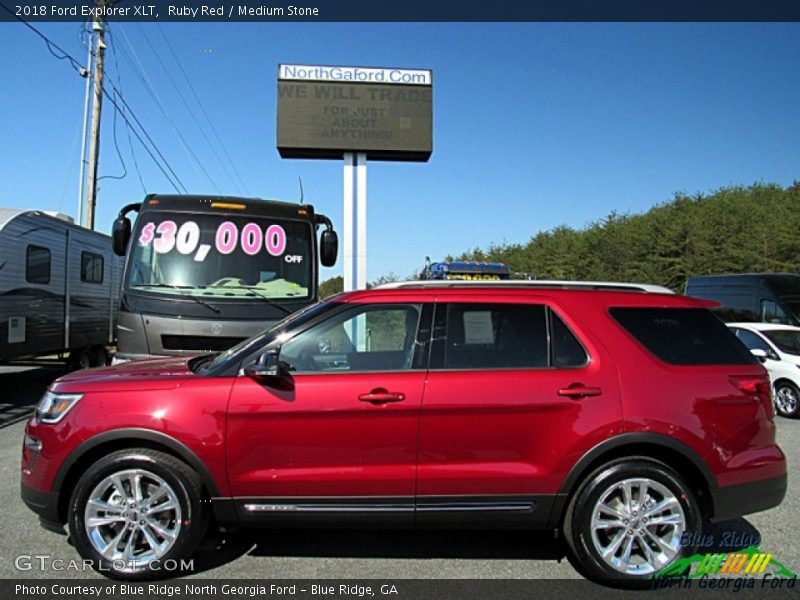 Ruby Red / Medium Stone 2018 Ford Explorer XLT