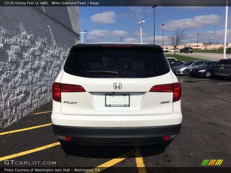 White Diamond Pearl / Beige 2018 Honda Pilot LX AWD