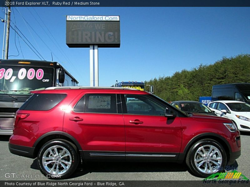 Ruby Red / Medium Stone 2018 Ford Explorer XLT