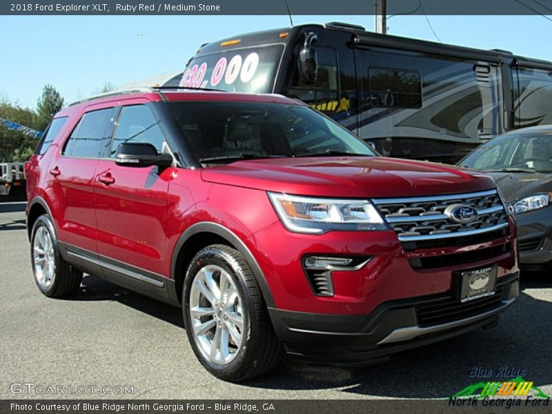 Ruby Red / Medium Stone 2018 Ford Explorer XLT