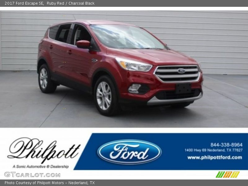 Ruby Red / Charcoal Black 2017 Ford Escape SE