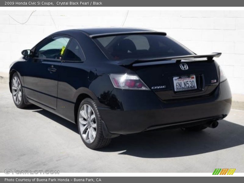 Crystal Black Pearl / Black 2009 Honda Civic Si Coupe