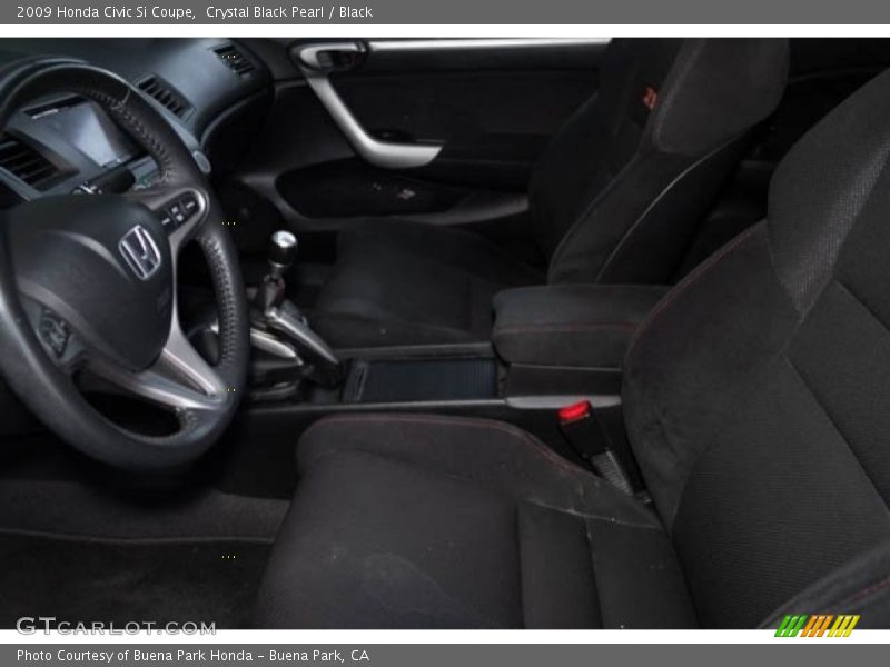 Crystal Black Pearl / Black 2009 Honda Civic Si Coupe