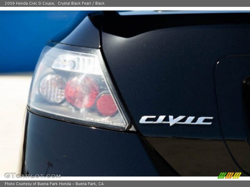 Crystal Black Pearl / Black 2009 Honda Civic Si Coupe