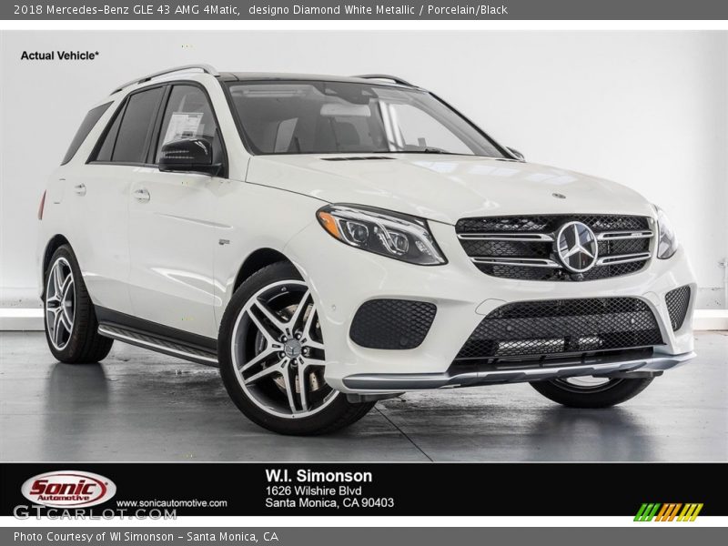 designo Diamond White Metallic / Porcelain/Black 2018 Mercedes-Benz GLE 43 AMG 4Matic