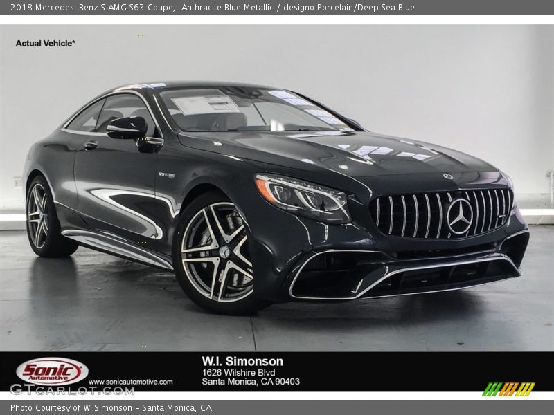 Anthracite Blue Metallic / designo Porcelain/Deep Sea Blue 2018 Mercedes-Benz S AMG S63 Coupe