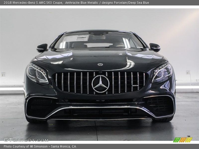 Anthracite Blue Metallic / designo Porcelain/Deep Sea Blue 2018 Mercedes-Benz S AMG S63 Coupe