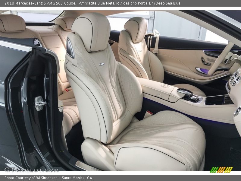  2018 S AMG S63 Coupe designo Porcelain/Deep Sea Blue Interior