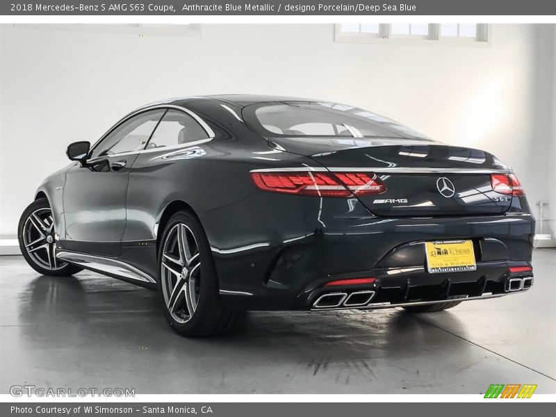 Anthracite Blue Metallic / designo Porcelain/Deep Sea Blue 2018 Mercedes-Benz S AMG S63 Coupe