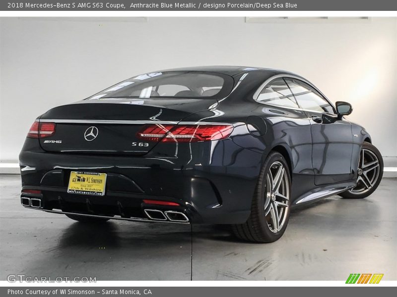 Anthracite Blue Metallic / designo Porcelain/Deep Sea Blue 2018 Mercedes-Benz S AMG S63 Coupe