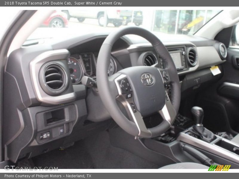 Super White / Cement Gray 2018 Toyota Tacoma SR5 Double Cab