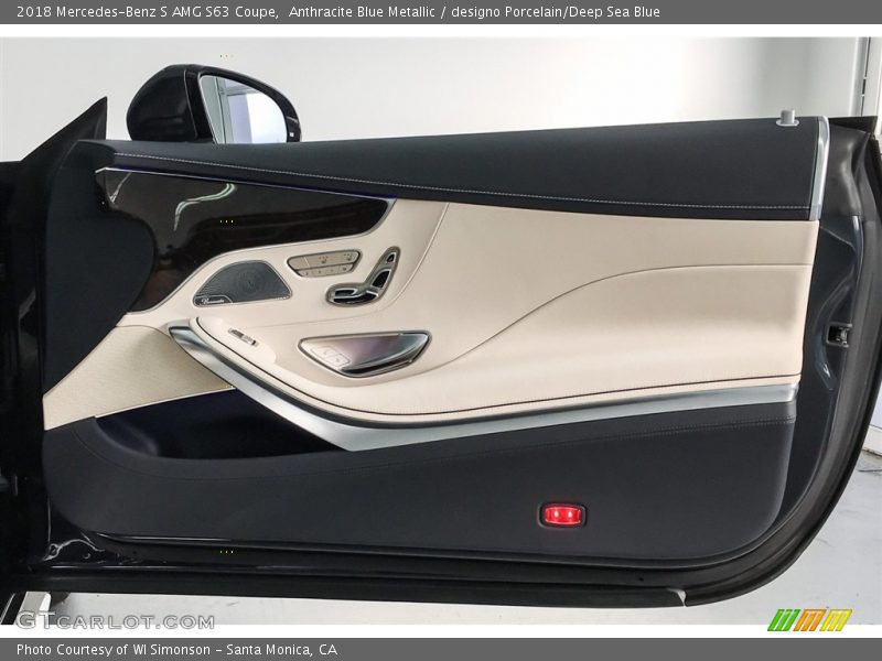 Anthracite Blue Metallic / designo Porcelain/Deep Sea Blue 2018 Mercedes-Benz S AMG S63 Coupe