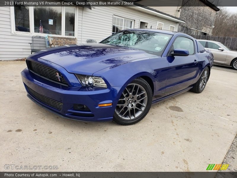 Deep Impact Blue Metallic / Stone 2013 Ford Mustang V6 Premium Coupe