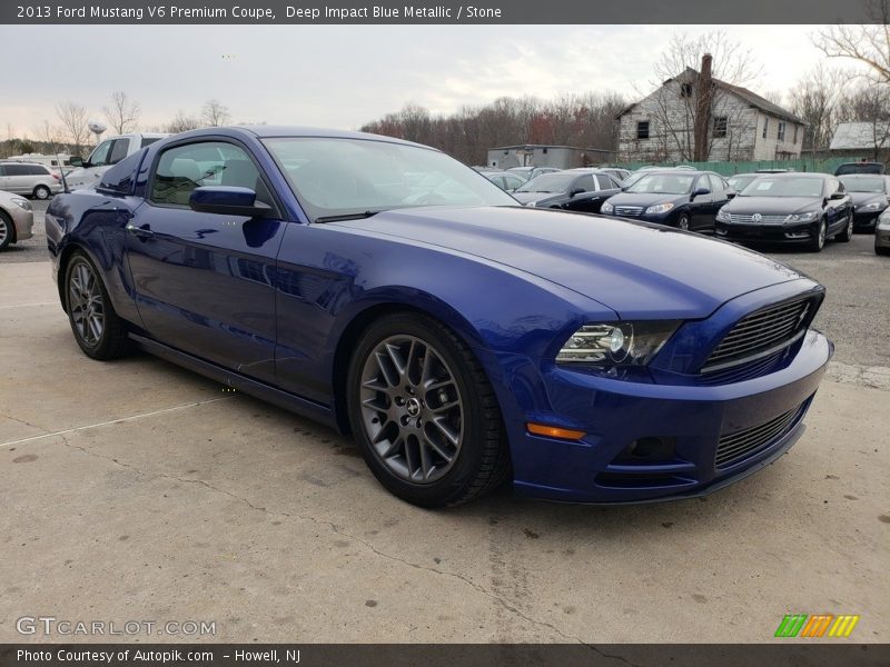Deep Impact Blue Metallic / Stone 2013 Ford Mustang V6 Premium Coupe
