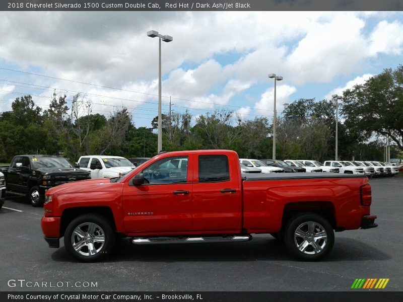 Red Hot / Dark Ash/Jet Black 2018 Chevrolet Silverado 1500 Custom Double Cab
