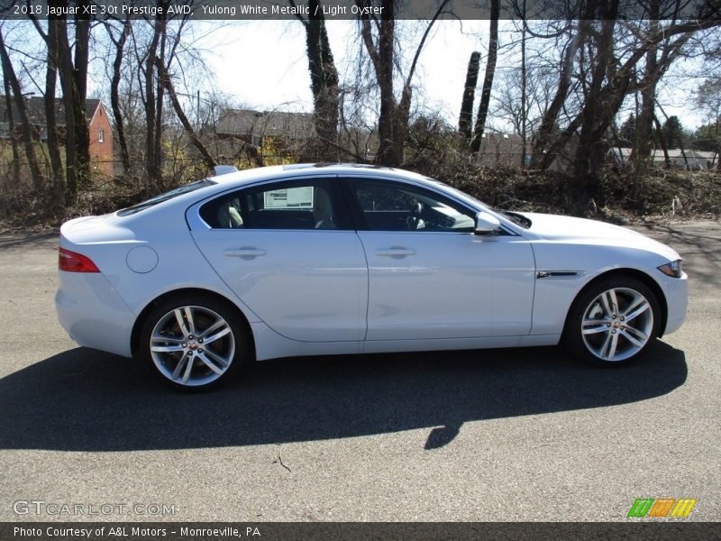 Yulong White Metallic / Light Oyster 2018 Jaguar XE 30t Prestige AWD