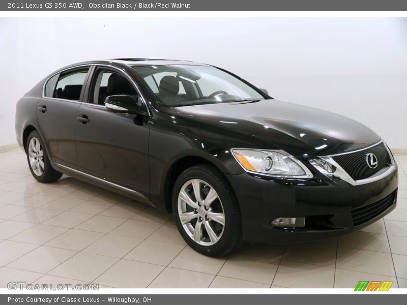Obsidian Black / Black/Red Walnut 2011 Lexus GS 350 AWD