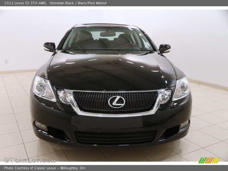 Obsidian Black / Black/Red Walnut 2011 Lexus GS 350 AWD