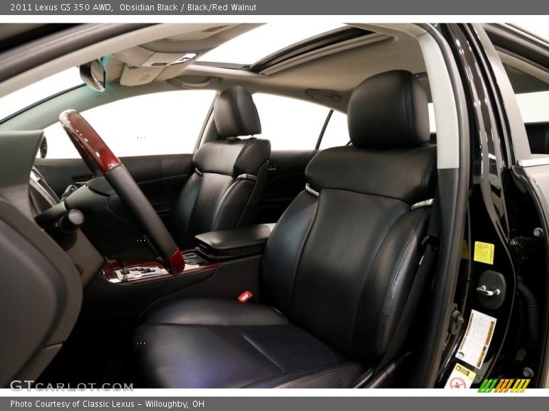 Obsidian Black / Black/Red Walnut 2011 Lexus GS 350 AWD