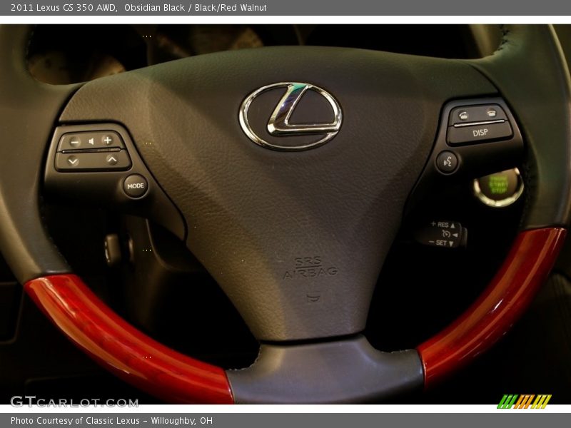 Obsidian Black / Black/Red Walnut 2011 Lexus GS 350 AWD