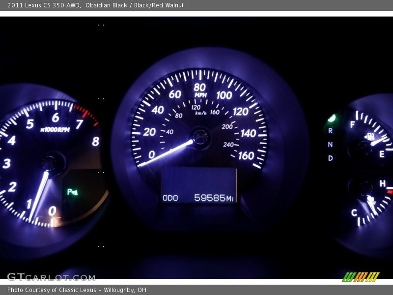 Obsidian Black / Black/Red Walnut 2011 Lexus GS 350 AWD