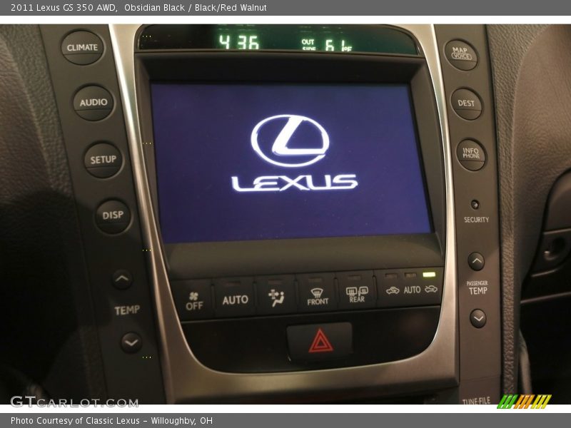 Obsidian Black / Black/Red Walnut 2011 Lexus GS 350 AWD