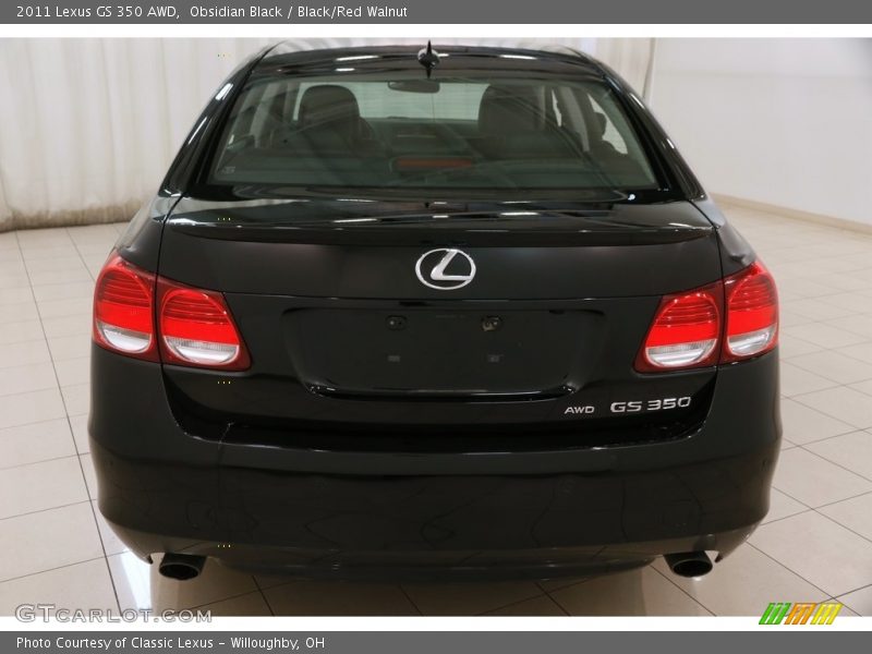 Obsidian Black / Black/Red Walnut 2011 Lexus GS 350 AWD