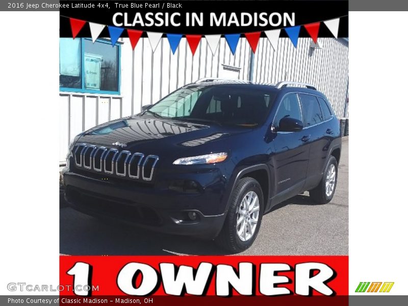 True Blue Pearl / Black 2016 Jeep Cherokee Latitude 4x4