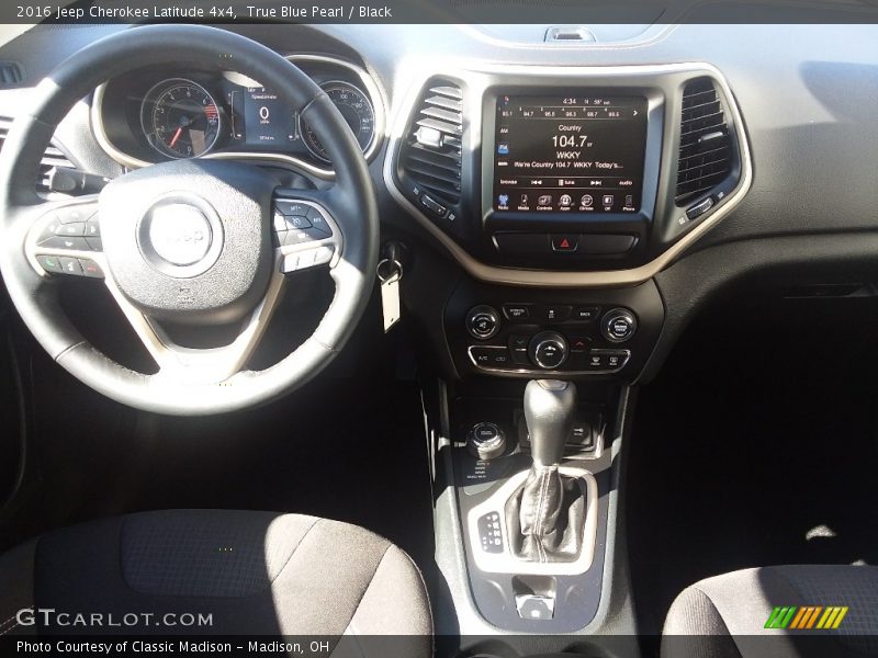 True Blue Pearl / Black 2016 Jeep Cherokee Latitude 4x4