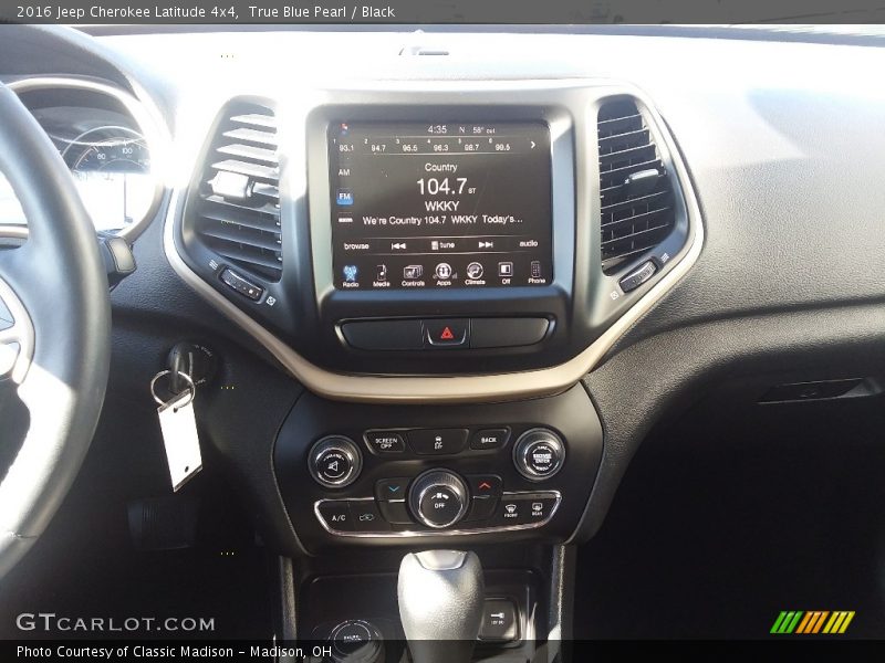 True Blue Pearl / Black 2016 Jeep Cherokee Latitude 4x4