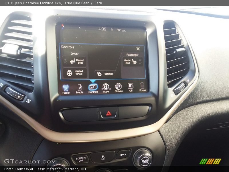 True Blue Pearl / Black 2016 Jeep Cherokee Latitude 4x4