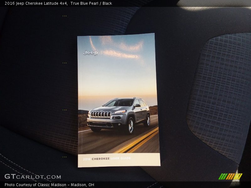 True Blue Pearl / Black 2016 Jeep Cherokee Latitude 4x4