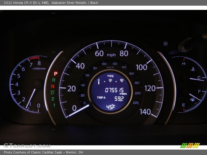 Alabaster Silver Metallic / Black 2012 Honda CR-V EX-L 4WD