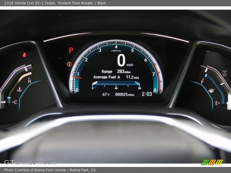 Modern Steel Metallic / Black 2018 Honda Civic EX-L Sedan