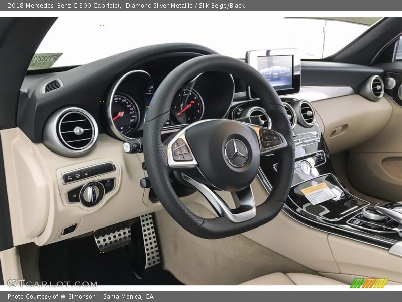 Diamond Silver Metallic / Silk Beige/Black 2018 Mercedes-Benz C 300 Cabriolet