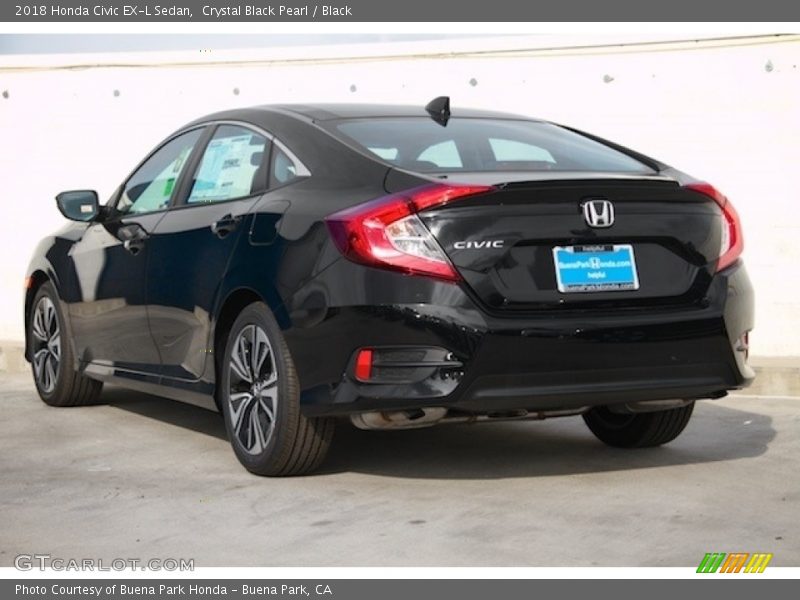 Crystal Black Pearl / Black 2018 Honda Civic EX-L Sedan