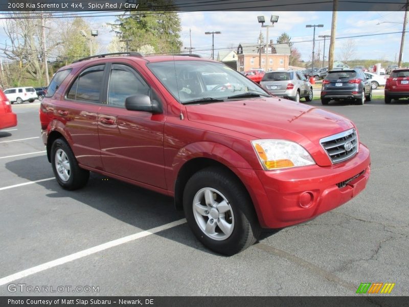 Spicy Red / Gray 2008 Kia Sorento LX 4x4